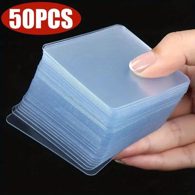 50PCS Non-perforated Transparent PVC Nano Double-sided Tape Bathroom Kitchen Home Fixed Strong Adhesive Hook Adhesive