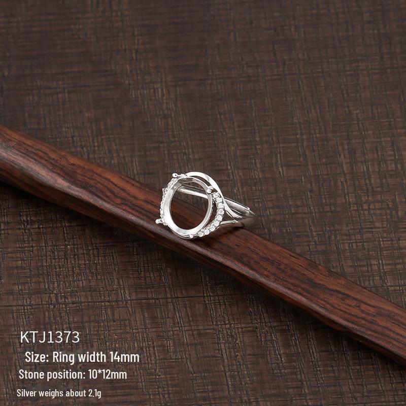 Suport inel unisex din argint sterling 925 pentru incrustații DIY cu turcoaz sau ceară de albine, design ajustabil