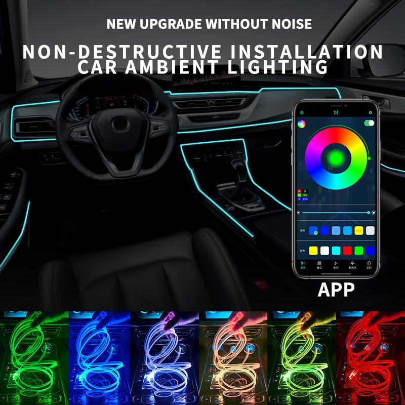 5M Car Ambient Light APP Control Dashboard Center Console Colorful LED Strip Interior Decorative Lamps Atmosphere Light