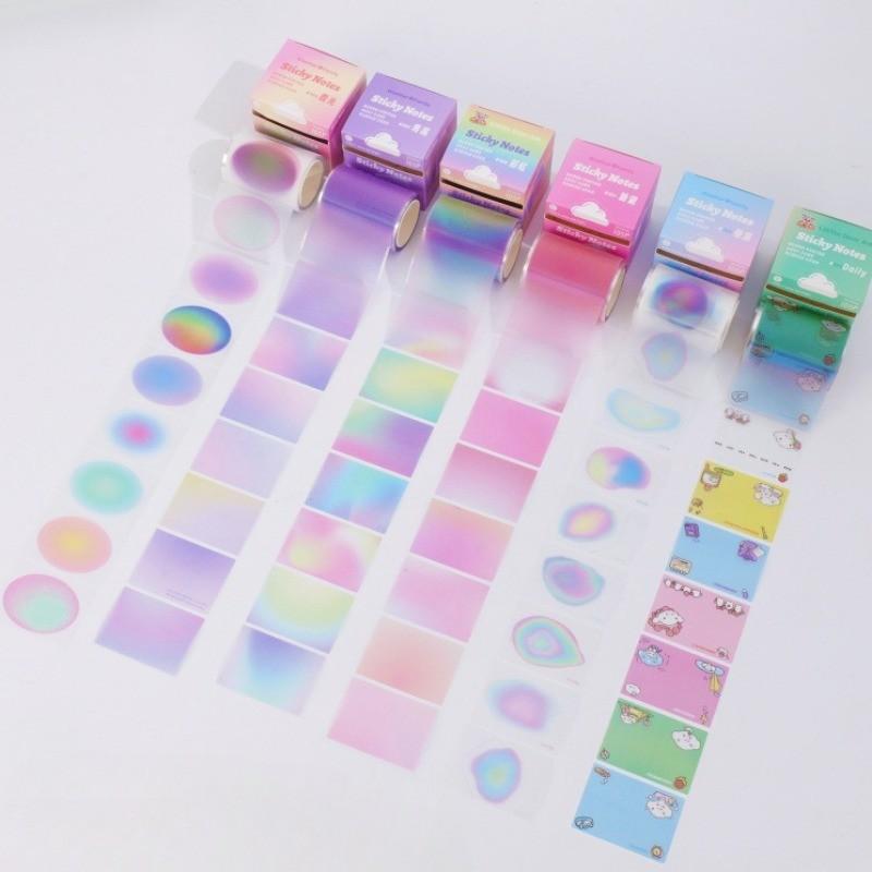 105Pcs/Set Creative Gradient Cloud Self-Stick Notes Large Capacity Tearable N Times Stickers DIY Journal Decoration Memo Pad