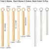 SUNNYCLUE 1 Box 60Pcs 3 Sizes Gold Vertical Charms Stamping Blank Bar Charms Stainless Steel Metal Bar Charm Rectangle Tags for Jewelry Making
