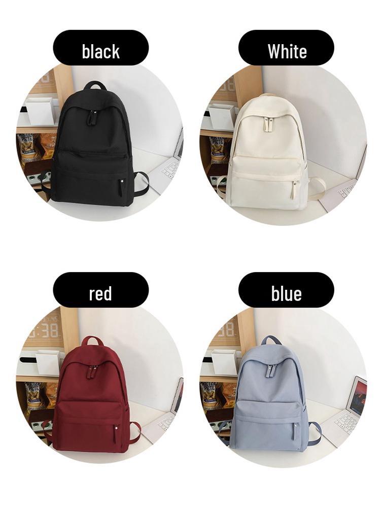 Large Capacity Simple Solid Color Backpack for Junior & High School Girls - New Korean Style, Versatile for College Students