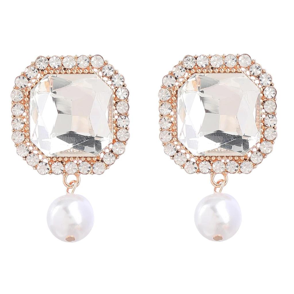 2022 Autumn New Fashion Metallic Glass Pearl Like Geometry Dangle Earrings Wedding Party Shiny Jewelry Women's Charming Earrings