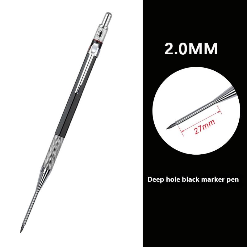 

1Pc Deep Hole Metal 2.0mm Woodworking Mechanical Pencil Or 8Pcs 2.0mm 2B Replaceable Lead Marking Pencil For Woodworking чёрный