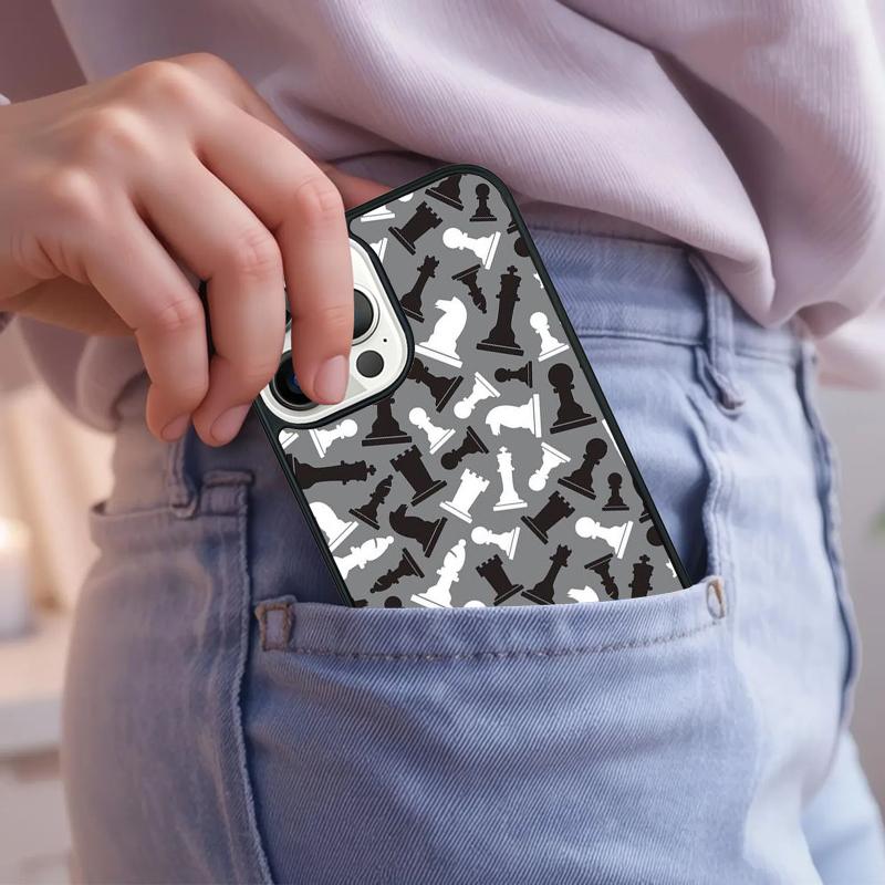 Chequered Chess Pattern Phone Case For iPhone 17 Air 15 16e 14 13 Pro Max Coque 12 11 Pro Max PLUS Cover