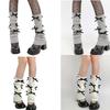 Leg Warmers for Women Girls Ballet Style Lolitas Leg Warmer Bowknot Knit Long Socks Gothic Harajuku Leg Cover Stockings  White