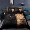 3D Pet Cat Bedding Set Cute Animal Duvet Cover 2/3 Piece Set Soft Zipper AU180 * 210 Full Size Luxury Comfortable Home Textile