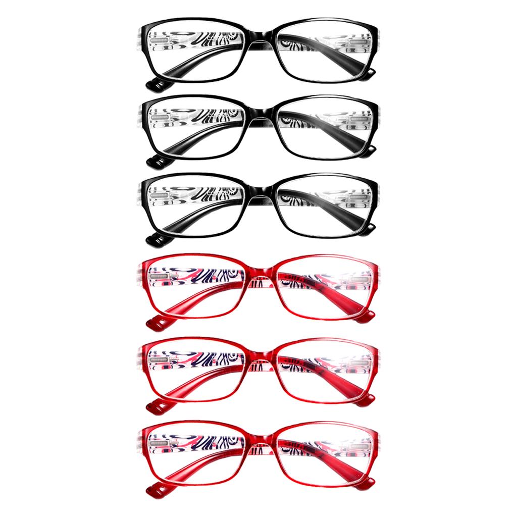 6pcs Women Reading Glasses Anti-blue Light Presbyopic Radiation Protection Portable Ultralight Eyewear Vision Care