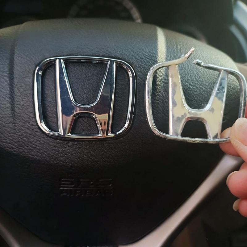 cvrdk7 50/53mm ABS Car Steering Wheel Emblem Sticker Accessories For Honda Civic FIT Accord Prelude CRV 5th City CRZ CRX Jazz HRV Pilot