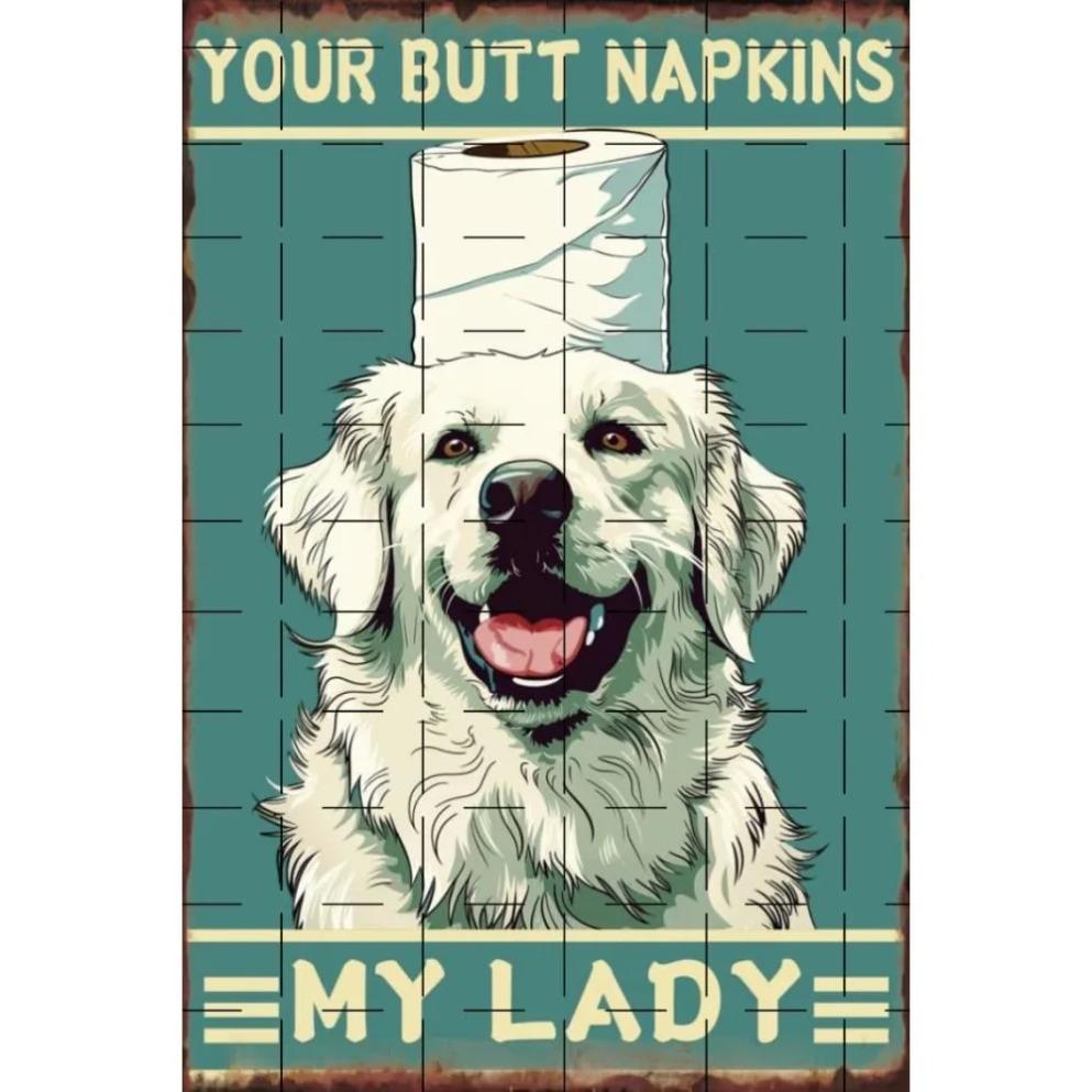 2D Your Butt Napkins My Lady Decor Wall Decor Dog Decor Funny Guest Bathroom Wall Art Toilet Paper Wall Art Decorations Poster