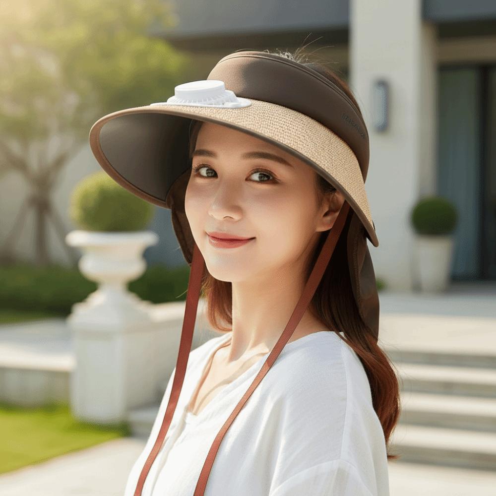 Long-lasting Rechargeable Fan Hat Portable Wide Brim Fan Hat Fishing Sun Shading Cap  Travel