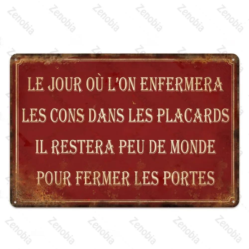 Vintage French Retro Metal Tin Sign Bar Pub Club Wall Decor Iron Painting Decorative Plate