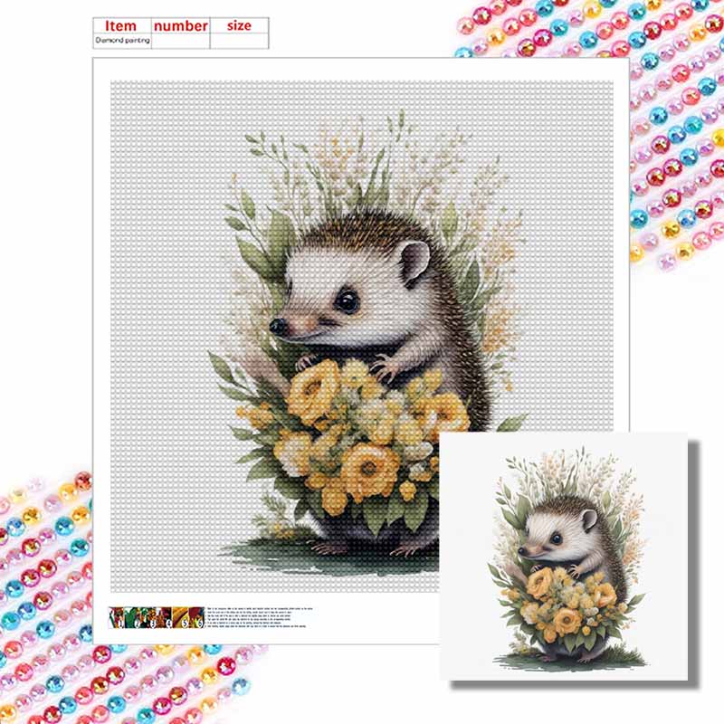 Noutate 5D DIY Pictură cu Diamante Cerc Complet "Arici și Carte" Broderie Cusătură în Cruce Decor Acasă Cadou