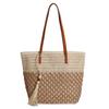 Ethnic-style Handbag For Women, 2026 Spring New Model, Woven Contrasting Color Shoulder Bag For Summer Beach Vacation Travel Use