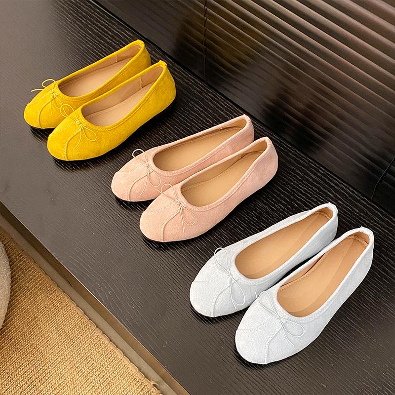 Fashion Grandma Shoes Soft Female Footwear 2025 Fashion Women's All-Match New Boat Dress Modis Golden Retro Summer Flat Boat Shoe All-Ma