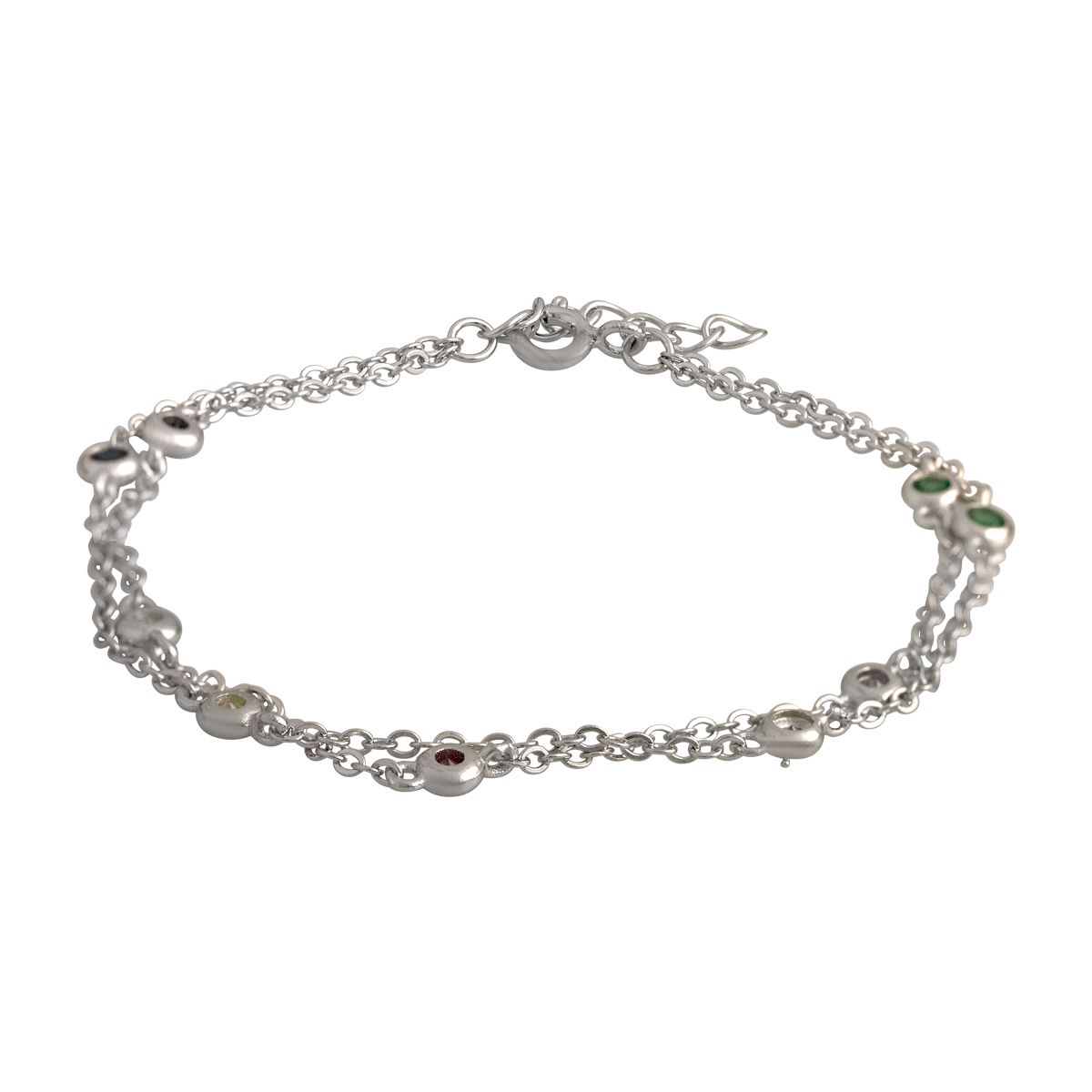 

Срібна каблучка з фіанітами. (2137641) 17-20cm білий