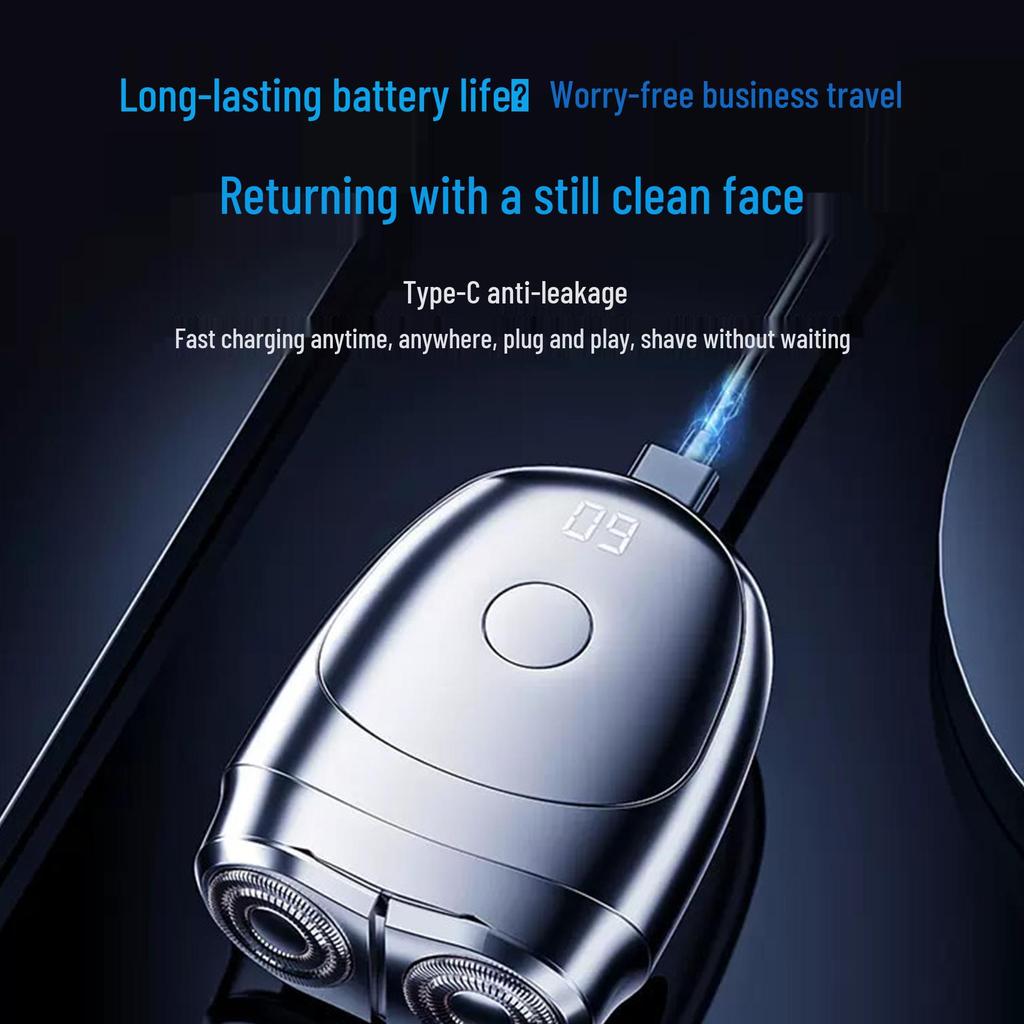Dual Blade Rechargeable Electric Shaver – Compact & Portable Beard Trimmer for Men