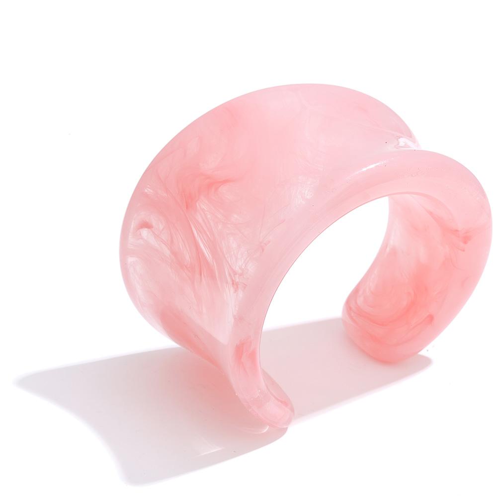 Eetit 64mm Multi-color Big Resin Acrylic Cuff Wide Bracelet Bangle for Women Waterproof Charm Statement Street Large Jewelry