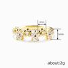 Huitan Aesthetic Women Ring Mini Flower Design Elegant Wedding Party Lady Accessories Inlaid Brilliant CZ Gold Color Jewelry