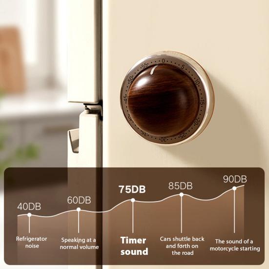 Manyetik Mekanik Mutfak Zamanlayıcısı 60 Dakika Geri Sayım Şişe Açacağı ile Pil Gerektirmez Paslanmaz Çelik Kendini Disipline Etme Hatırlatıcısı Yemek Pişirme Çalışma