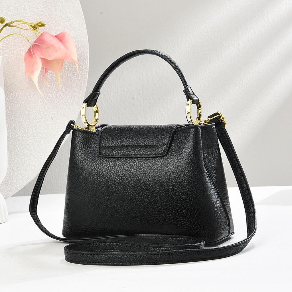 Elegant 2025 Women's Korean Style One-Shoulder Crossbody Bucket Handbag