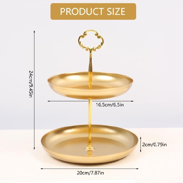 Multi Purpose 2 Tiers Iron Stand for Fruits Vegetables and Snacks Detachable Fruit Holder Tray Nonslip Base Basket