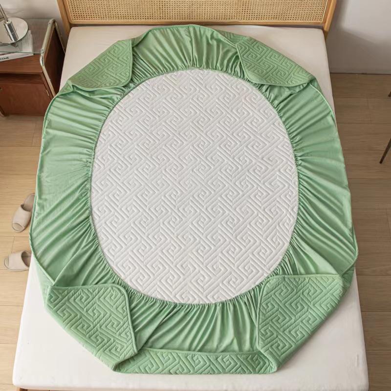 Vattentätt Kviltat Madrasskydd Rå Bomull Antibakteriellt Madrasskydd Skyddsöverdrag Anpassat Sängöverkast Ingår Ej Örngott