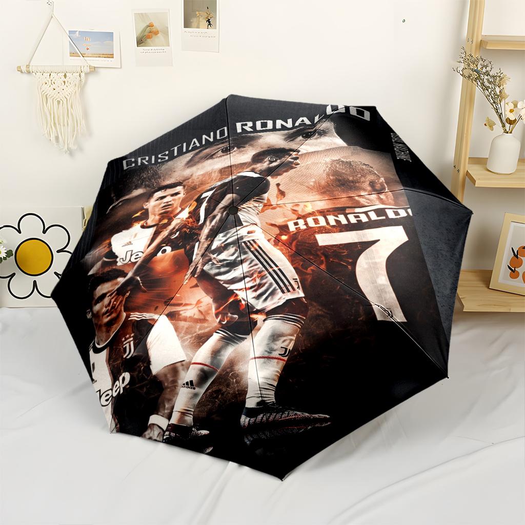 Cristiano Ronaldo Manchester Automatic Umbrella Compact 8-Rib Design Durable Plastic & Iron Perfect for Outdoor Adventures Outdoor Accessory