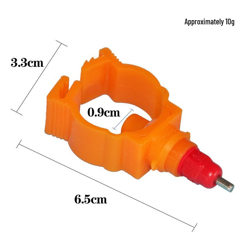 

Automatic Chicken Nipple Drinker for Steel Post: Connects to 46-Pipe Water Line Four-point Steel Post Clamp