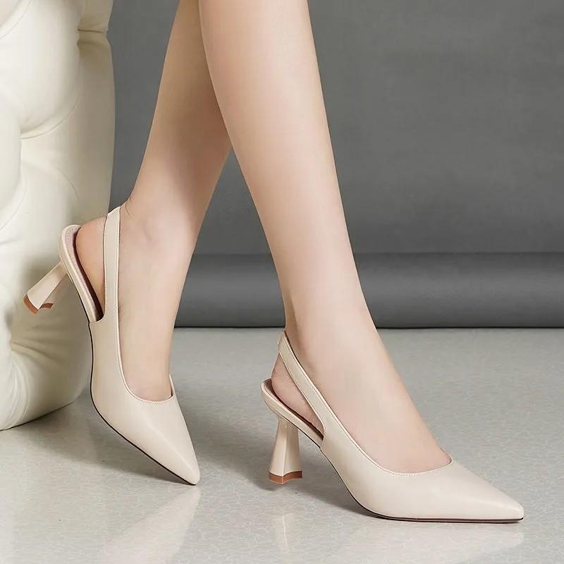 Fashion Elegant Wear-resistant Bag-toe Casual Back Strap Sandals Women Sandals 2025 New Summer Fashionable Comfortable High Heels Shoes