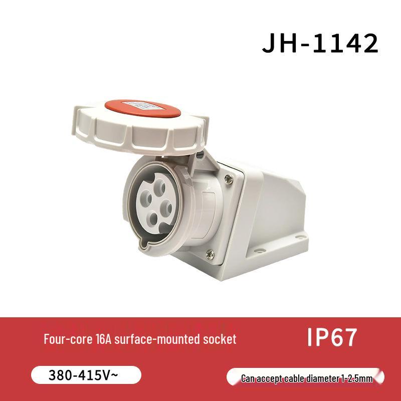IP67 Waterproof 16A/32A Industrial Plug & Socket, European Standard, 3/4/5-core, Male & Female Connector