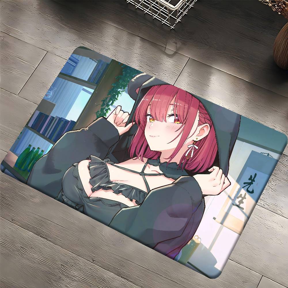 Hololive Houshou Cartoon Room Mats Anti-slip Absorb Water Long Strip Cushion Bedroon Mat Household Carpets