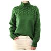 Women's Fashionable Long-sleeved High-neck Knitted Flower Pullover Sweater Sweater Top