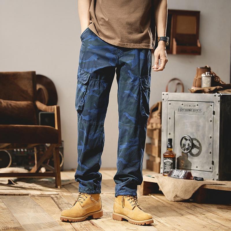 

Мужской камуфляжный комбинезон, мужские повседневные свободные брюки прямого кроя, модные брюки, мужская спортивная одежда высокого класса 38
