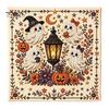 Kompletní balíček pro jehlovou práci Halloweenská výšivka, DIY sada stehů pro dospělé, Roztomilá čarodějnice, Světlý dýně, Duch, Černá kočka Vzor na stěnu