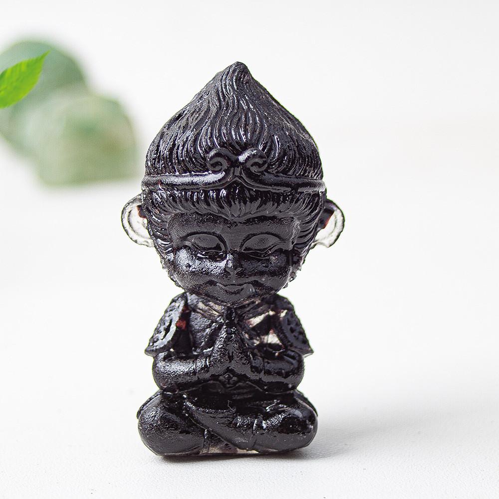 Tree Resin Craft Monkey King Statue With Natural Water Crystal For Home Decoration And Collectors