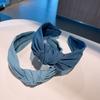 Fashion Women's Denim Headband with Center Knot Ladies Hair Styling Accessories