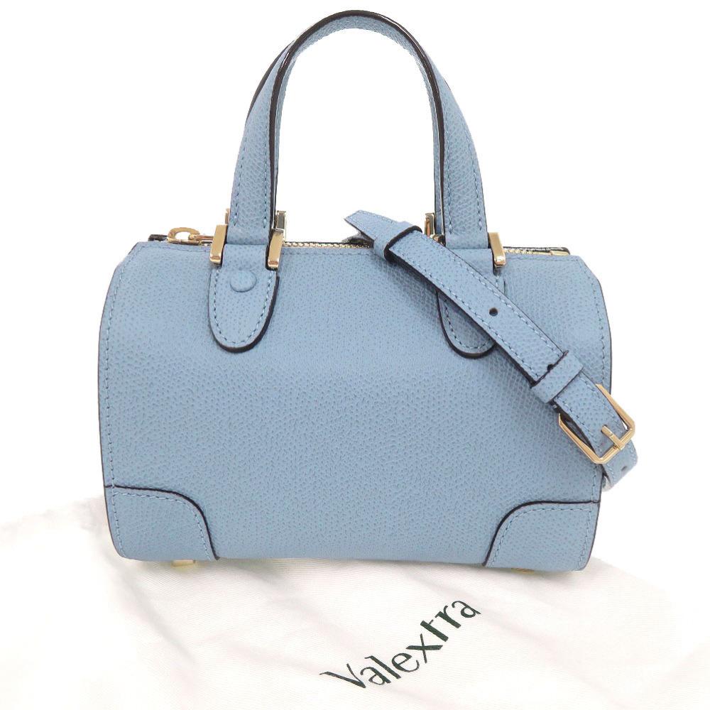 Used AUTHENTIC Valextra V5L30 2WAY Babila Micro Hand Bag blue Leather
