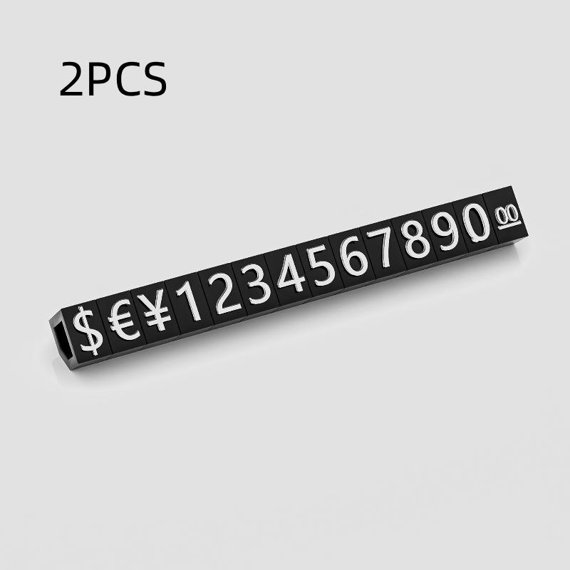 2Pcs Golden Silvery Black Number Letter Adjustable Mini Cube Price Tag Display Stand Tag Label Sets Of Number Labels