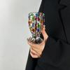 Multicolour Glass Water Cup Home Creative Hand Drawn Lead-free Juice Cups Cocktail Glass