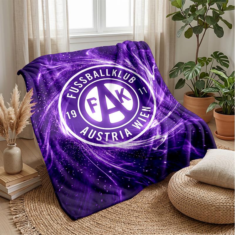 Austria Wien FC Weiche Flanell-Fleece-Decke Leicht Gemütlich Warm Überwurfdecke für Sofa Bett Heimdekoration
