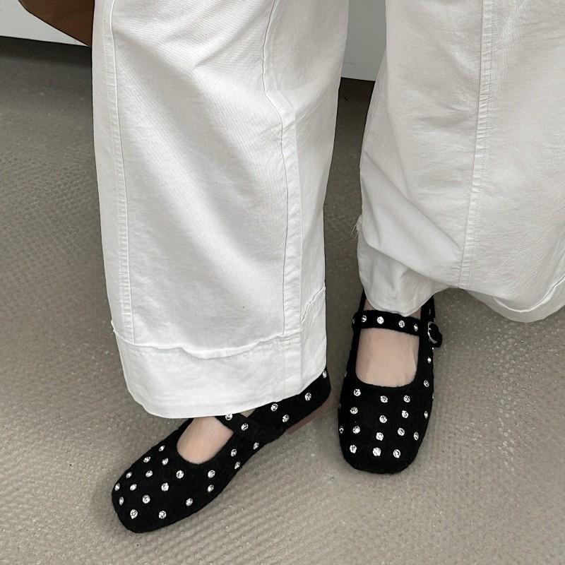 2025 Herbst neue Mode vielseitig französisches Temperament Mary Jane Schuhe Damen Wildleder kleiner eckiger Kopf weiche Sohle Einzelne Schuhe