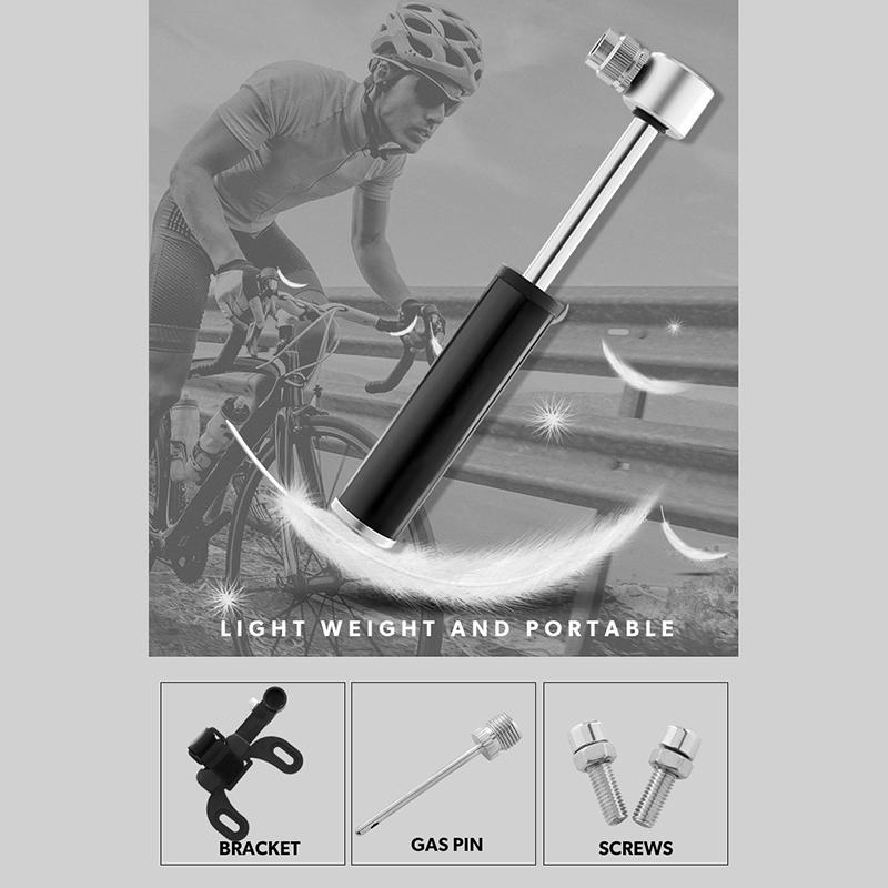 Portable Mini Bike Pump Aluminum Alloy Cycling Hand Air Pump Ball Tire Inflator Schrader Road Bike Pump