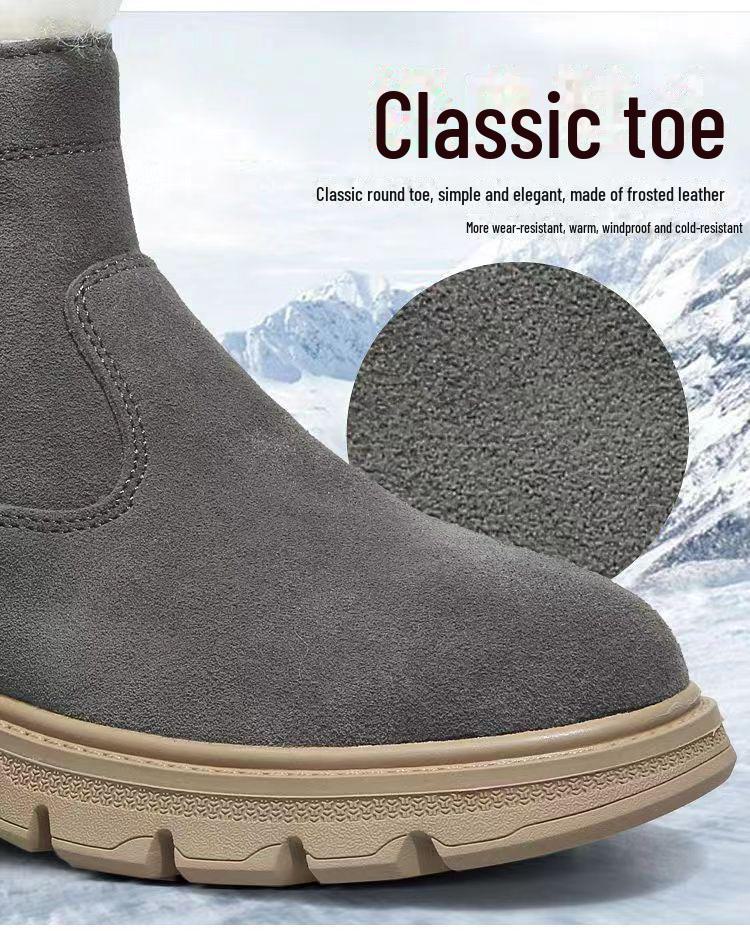 Winter High-Top Snow Boots with Thick Wool and Fur Lining for Outdoor Warmth