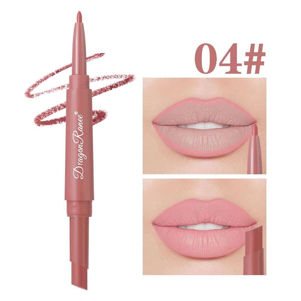 Dual Ended Lip Liner and Lipstick Pencil Retractable Design Long Lasting Smooth Application Waterproof Formula Suitable for Daily Use