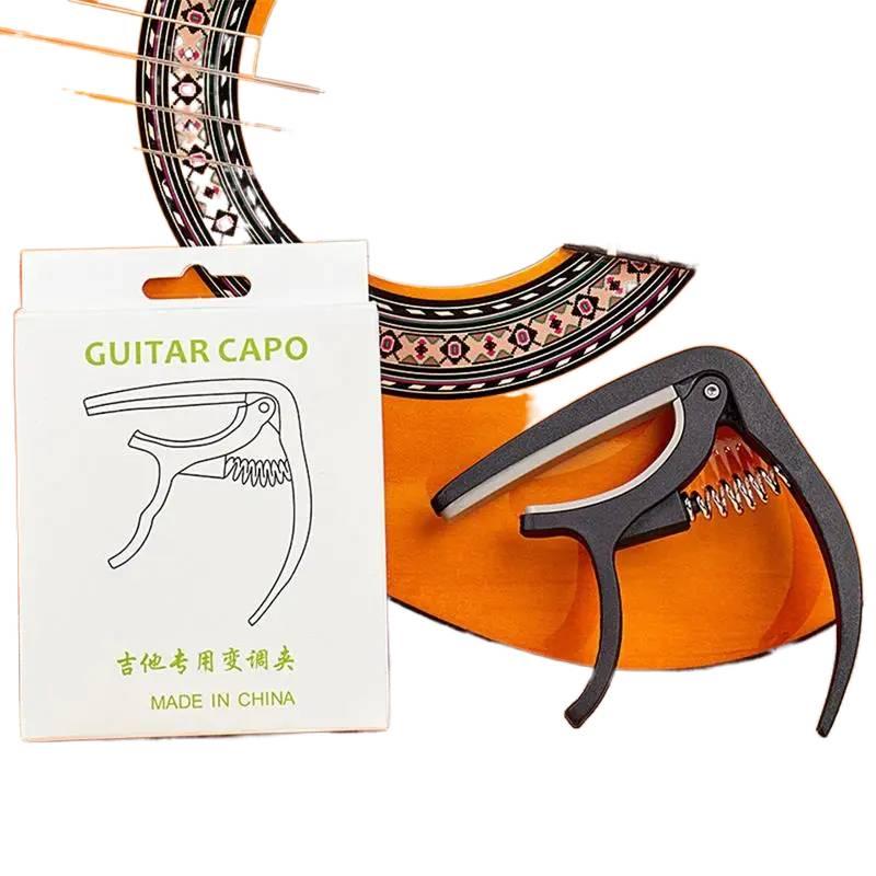 Professional Plastic Guitar Capo for 6-String Acoustic Electric Guitars, Portable Black Clamp Accessory