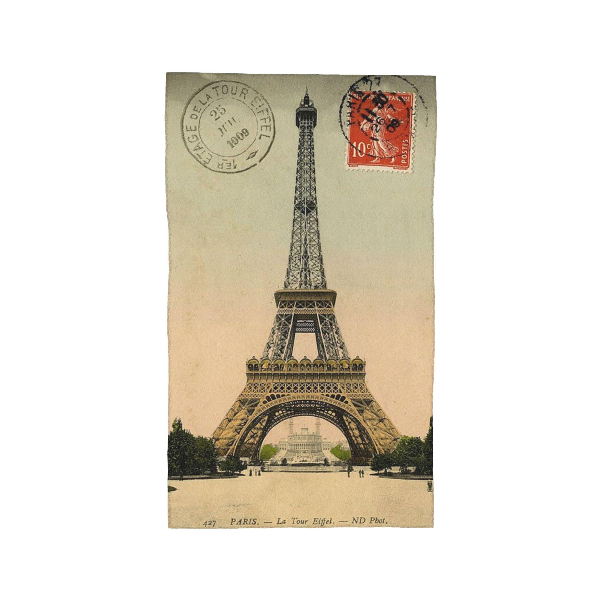 

Eiffel Tower Vintage French Postcard Soft Face Towel Quick Dry Pool Bath Cotton Towels Absorbent W40*H60(CM)