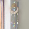 Lotus Moon Crystal Suncatcher with Rainbow Prism Window Decoration Home Decorations Garden Crafts Wall Decor Sun Catcher