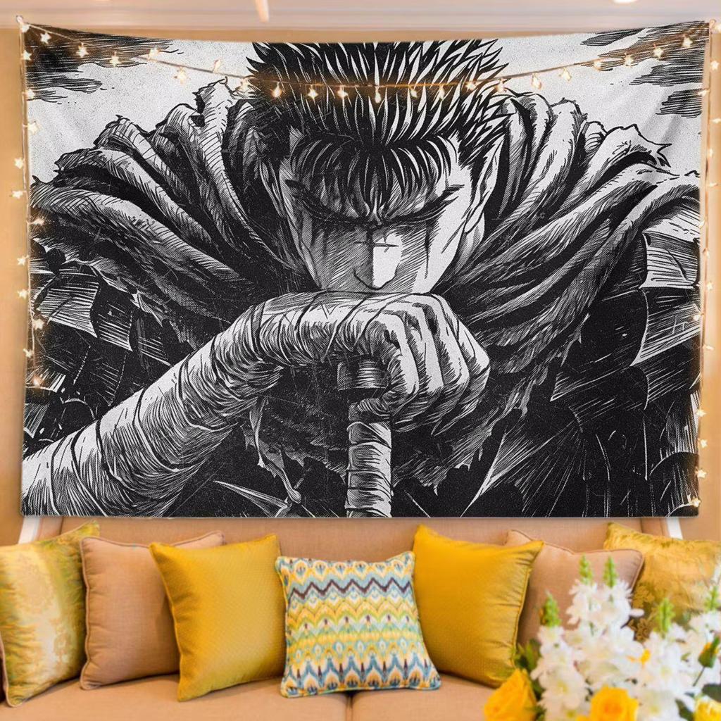 Berserk Anime Tapestry Wall Hanging Manga Art Wall Decor for Bedroom Dorm Living Room Home Decoration