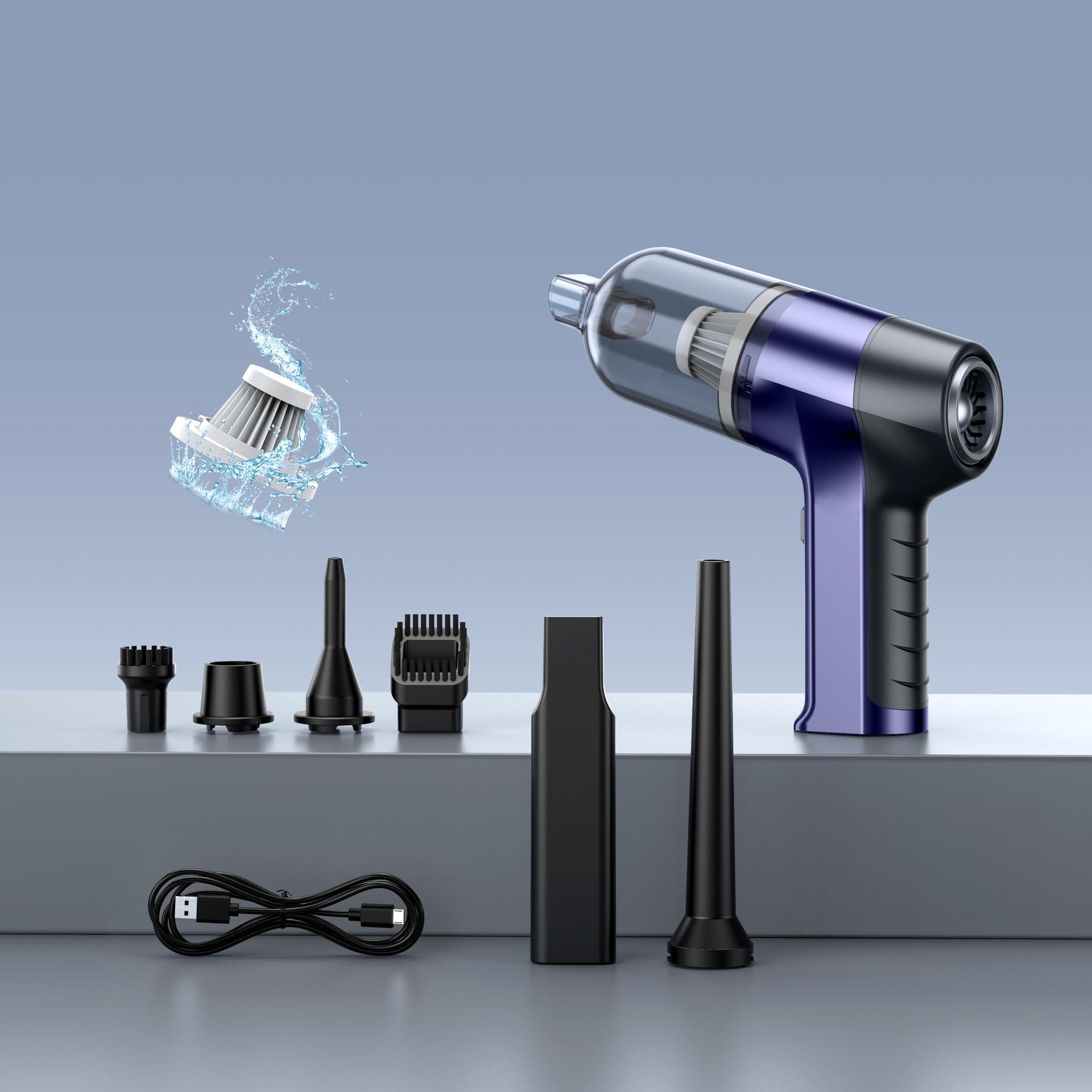 

Портативный беспроводной автомобильный пылесос двойного назначения: Высокомощный, с высокой силой всасывания, ручной с функциями выдува и всасывания